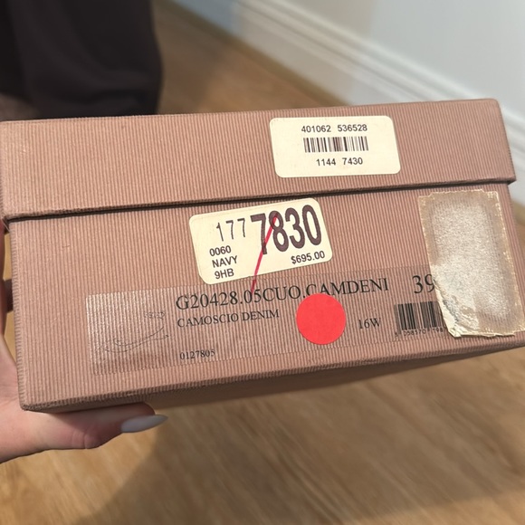 GIANVITO ROSSI SUEDE NAVY BLUE FLAT CLOSED TOE MARYJANE SHOES 39.5 - Picture 6 of 6